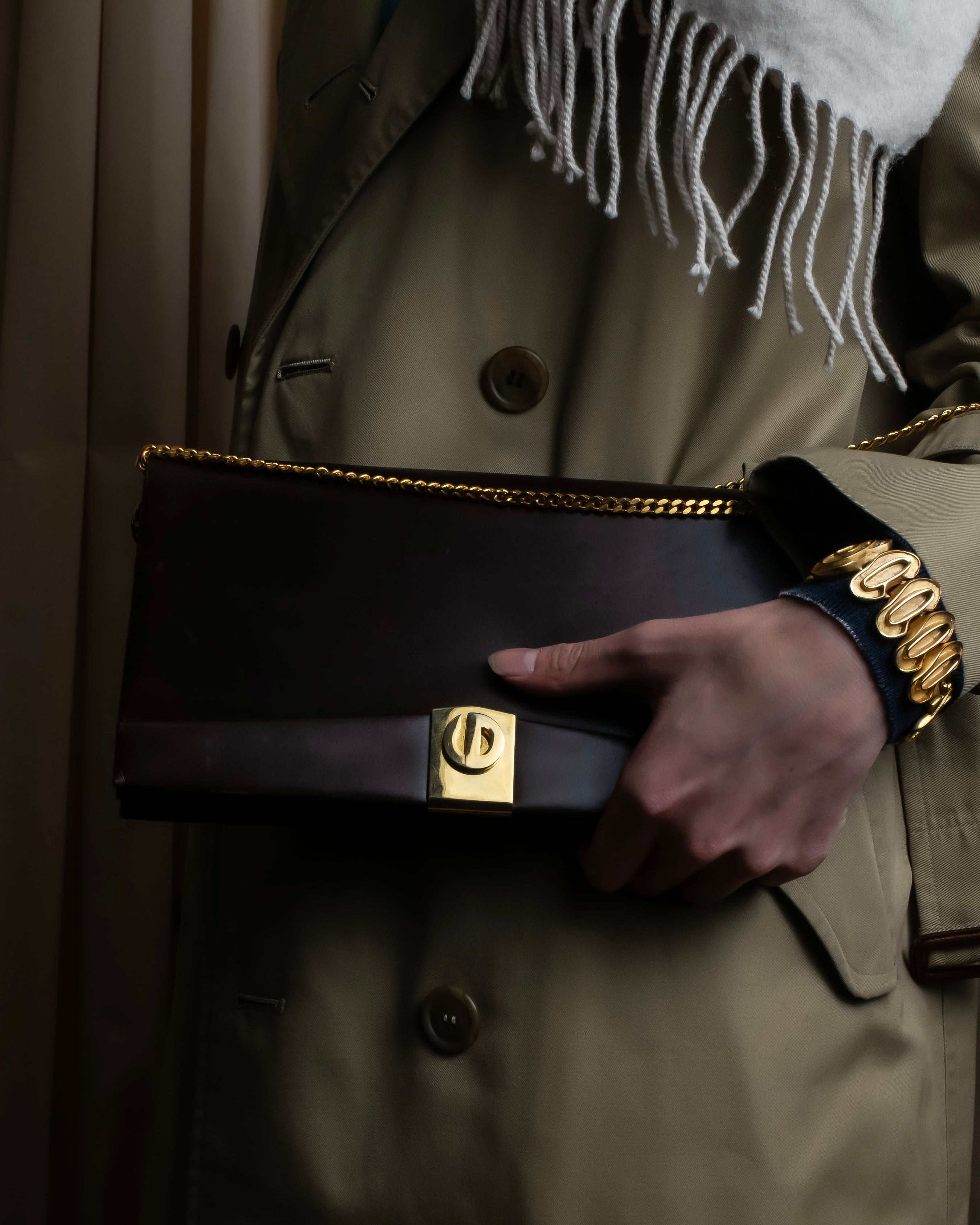 "Christian Dior" CD turn lock design chain shoulder bag