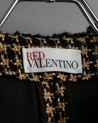 "RED VALENTINO" Ruffled frill detail tweed coat