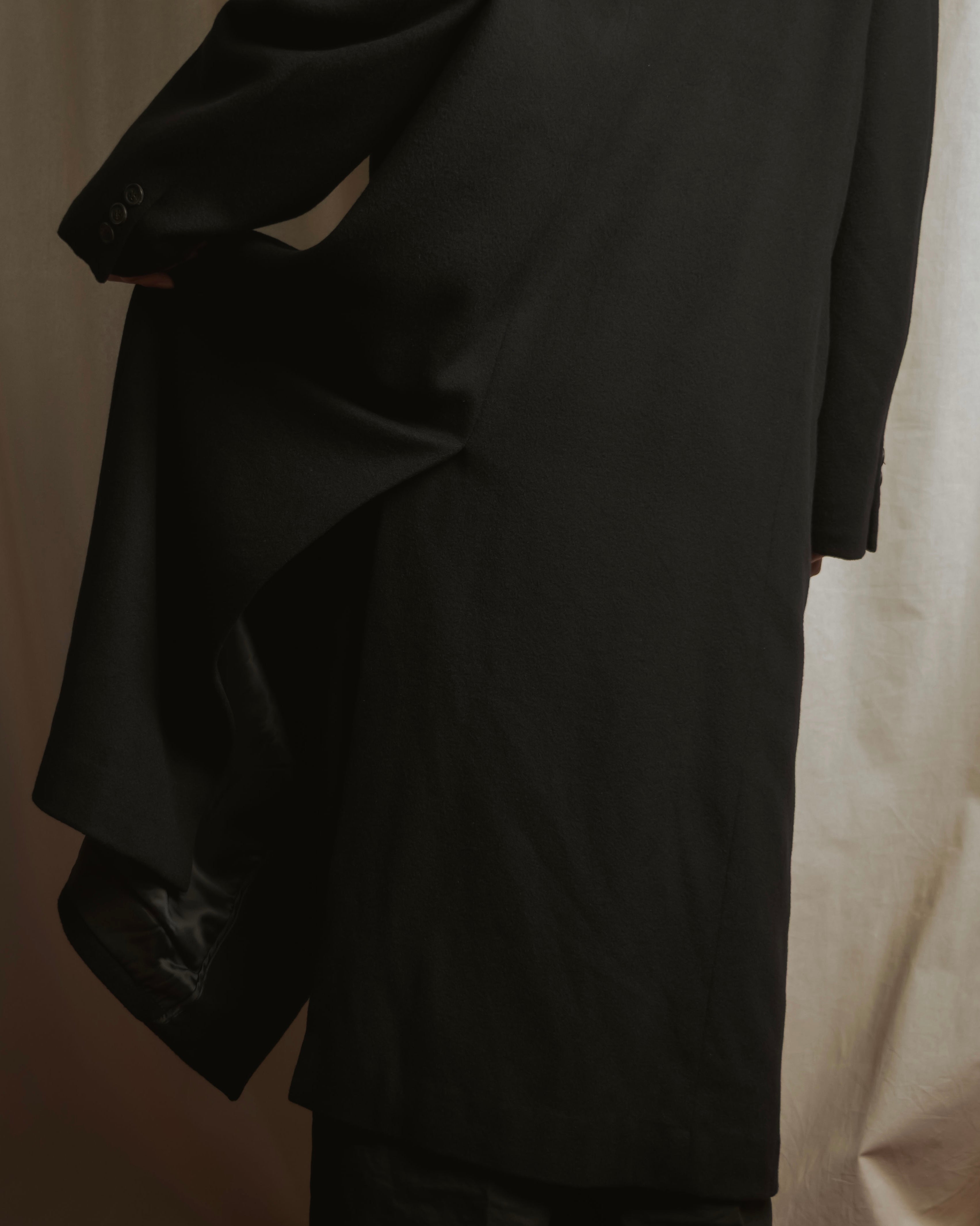 Abrigo doble botonadura de lana de los años 90 de YVES SAINT LAURENT