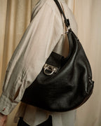 "Salvatore Ferragamo" Gancini motif draping leather bag