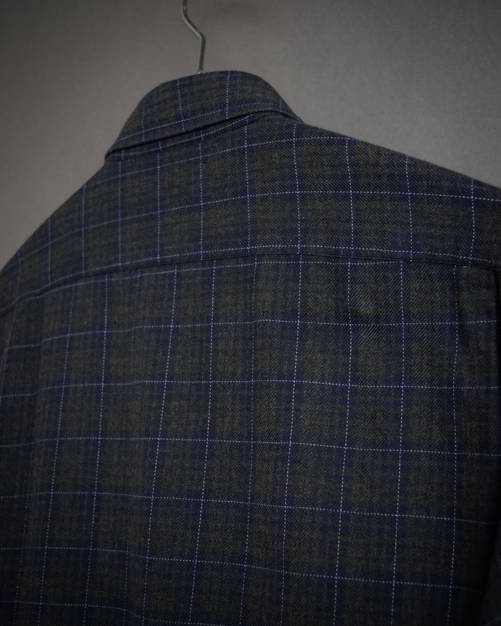 “HERMES” 90’s–00’s Windowpane cotton button down shirt