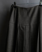 "CHANEL" Side button design pleated flared skirt