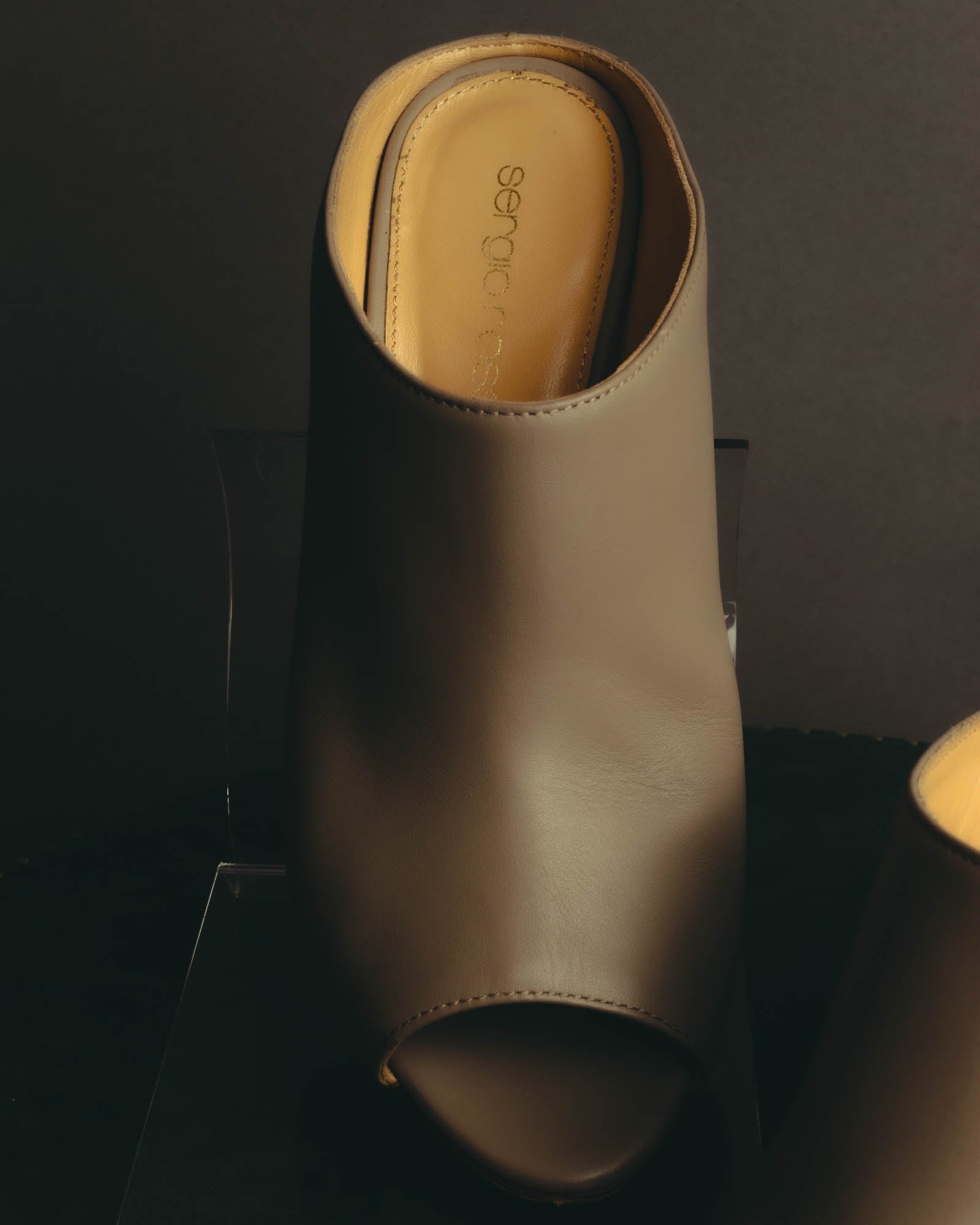 "Sergio Rossi" 10's Minimal leather mule sandals