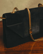 -SPECIAL- "Saint Laurent" 2013-2017 Betty suede and leather geometric flap chain shoulder bag