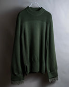 "MONCLER" Relaxed fit high neck lace change knit