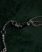 "Christian Dior" 00’s pavé letter charm multi chain bracelet