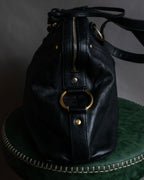 "YVES SAINT LAURENT" Gold parts design Muse toe leather bag