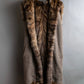 Vintage cashmere knit fur dogged reversible long gilet