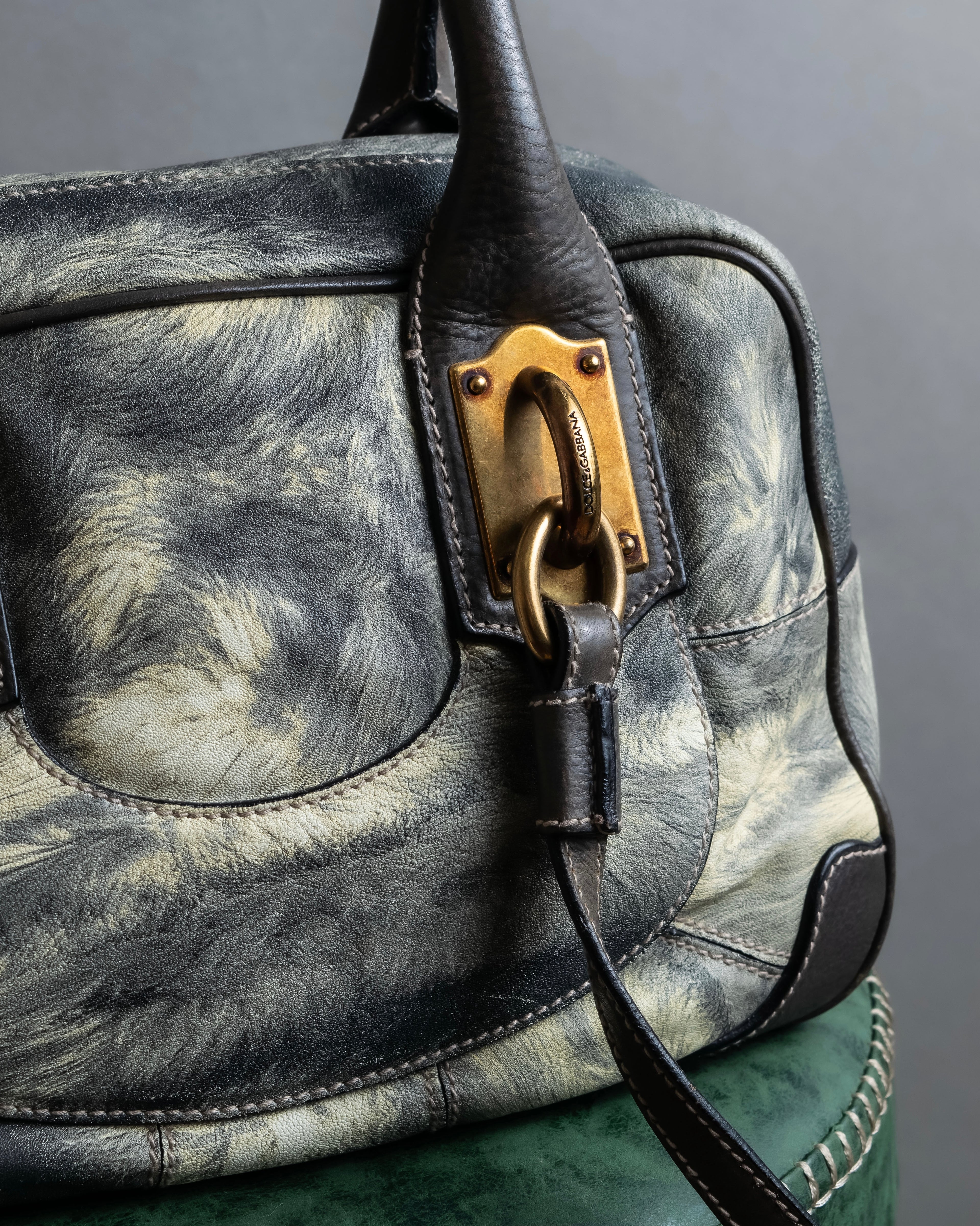 "DOLCE &amp; GABBANA" Miss edge series calf leather 2 way bag