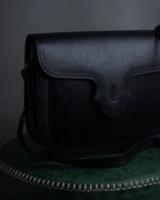 "YVES SAINT LAURENT" Cassandra logo engraved flap design leather bag