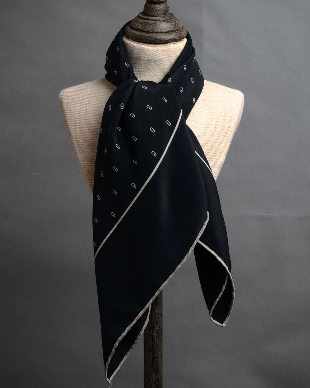 “Christian Dior” 90’s CD monogram silk scarf