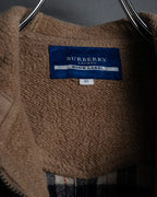 "BURBERRY Blue Label" Layered docking design hooded zip jacket