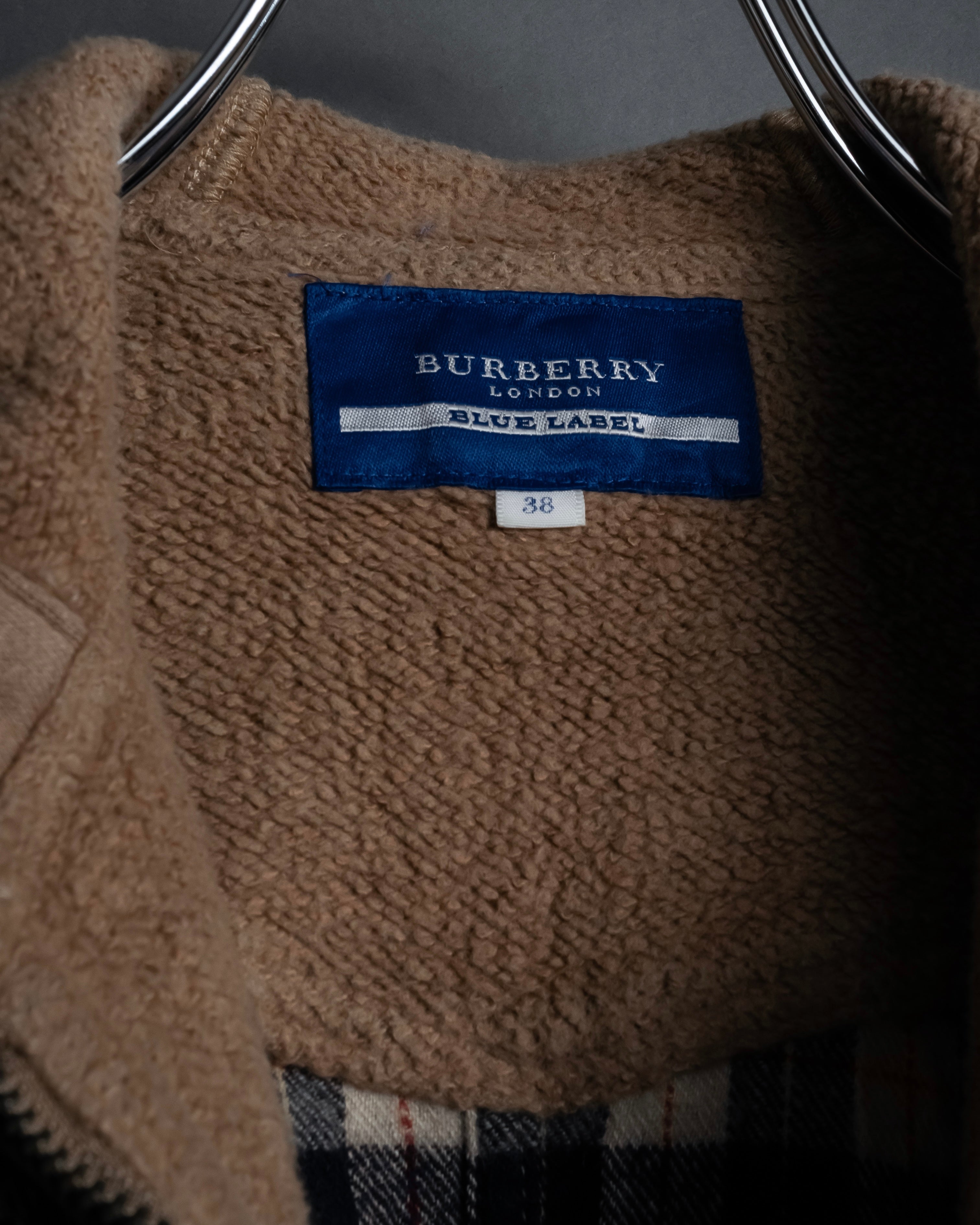 "BURBERRY Blue Label" Layered docking design hooded zip jacket