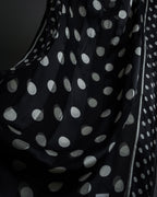 "YVES SAINT LAURENT" Large polka dot silk long scarf