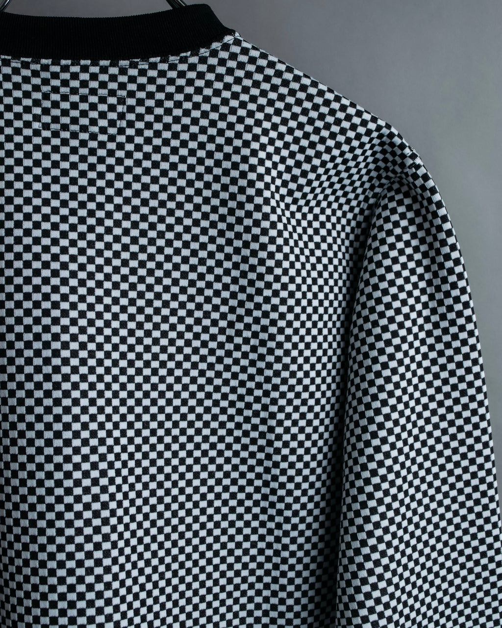 “VERSACE” checkered pattern zip pocket pull over