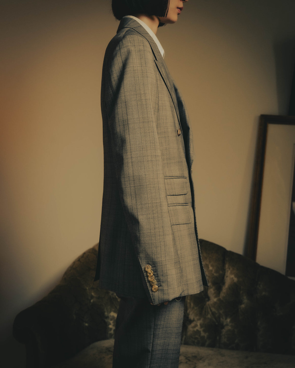 -SPECIAL- “GUCCI” 2019-2021 Glen check double-breasted wool suit