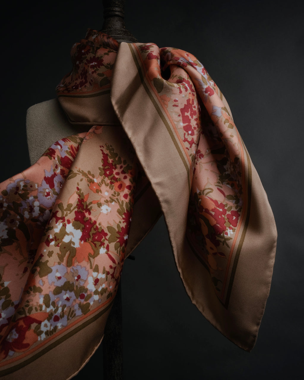 “Christian Dior” 1970’s-1980’s Floral print silk scarf