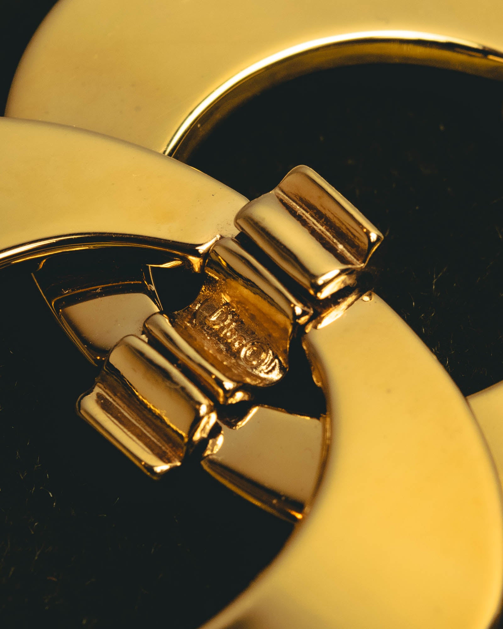 "Christian Dior" 80's-90's Sculptural gold tone link bracelet
