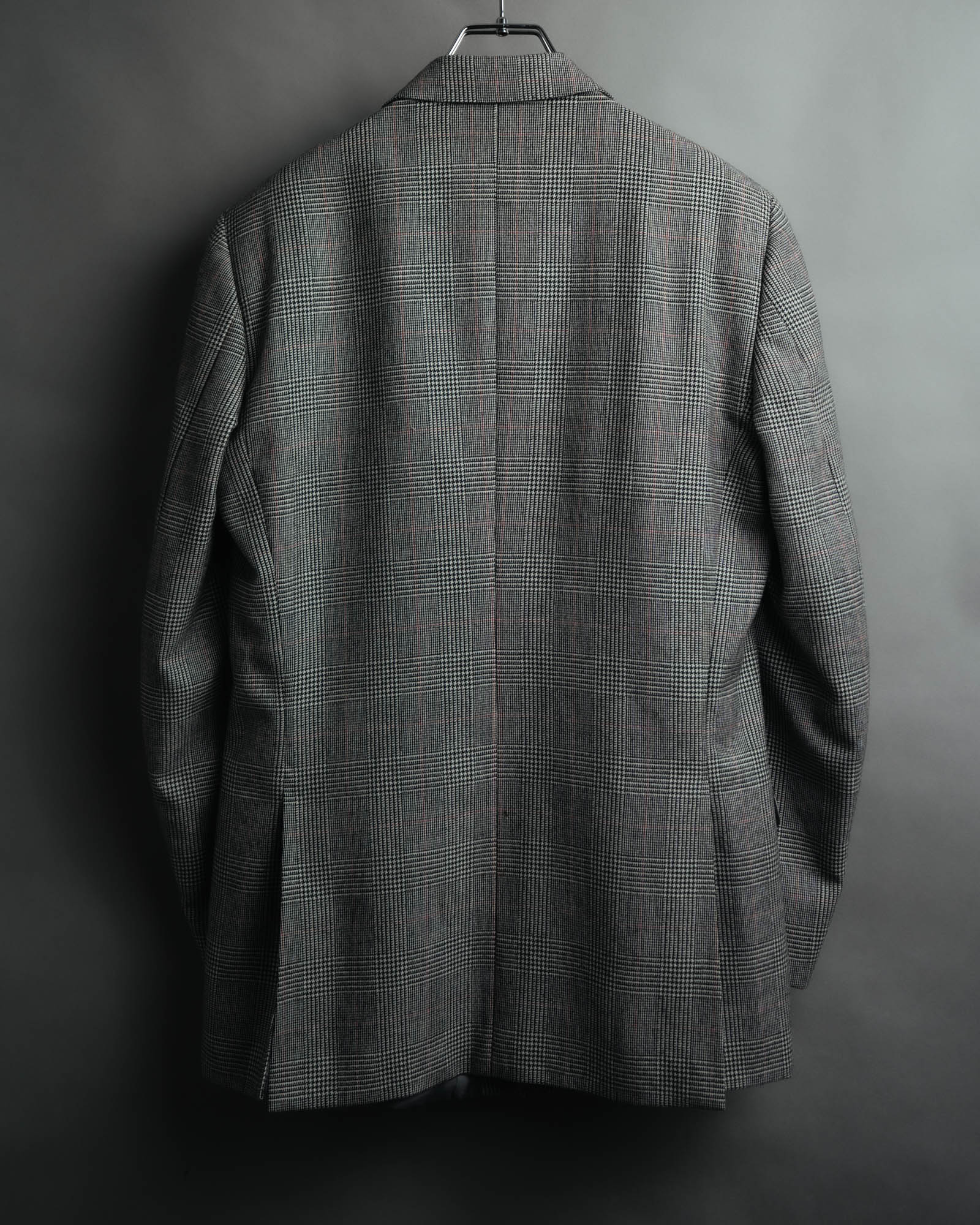 -MOOD MILLÉSIMES- 80’s-90’s Prince of Wales check wool double-breasted setup suit