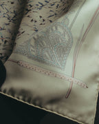 "Hermès" 00's Pastel bird print silk scarf