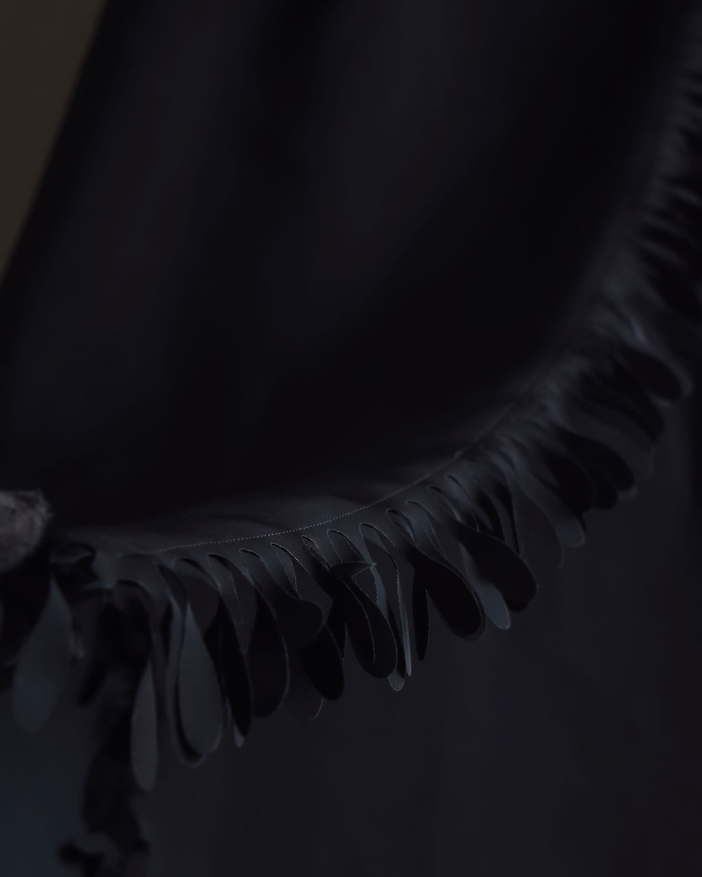 "ISSEY MIYAKE" Organic cutout fringe wrap skirt