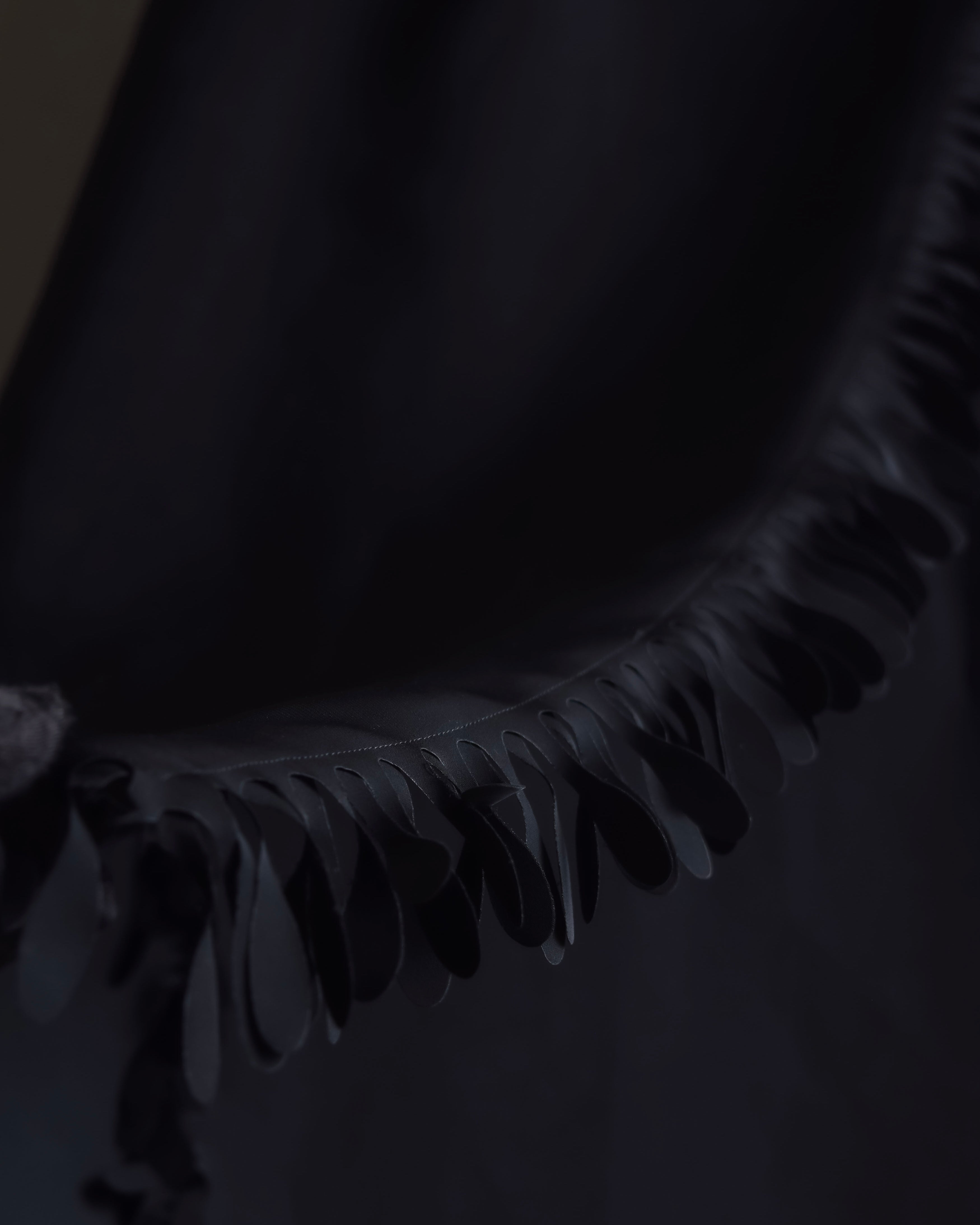 "ISSEY MIYAKE" Organic cutout fringe wrap skirt