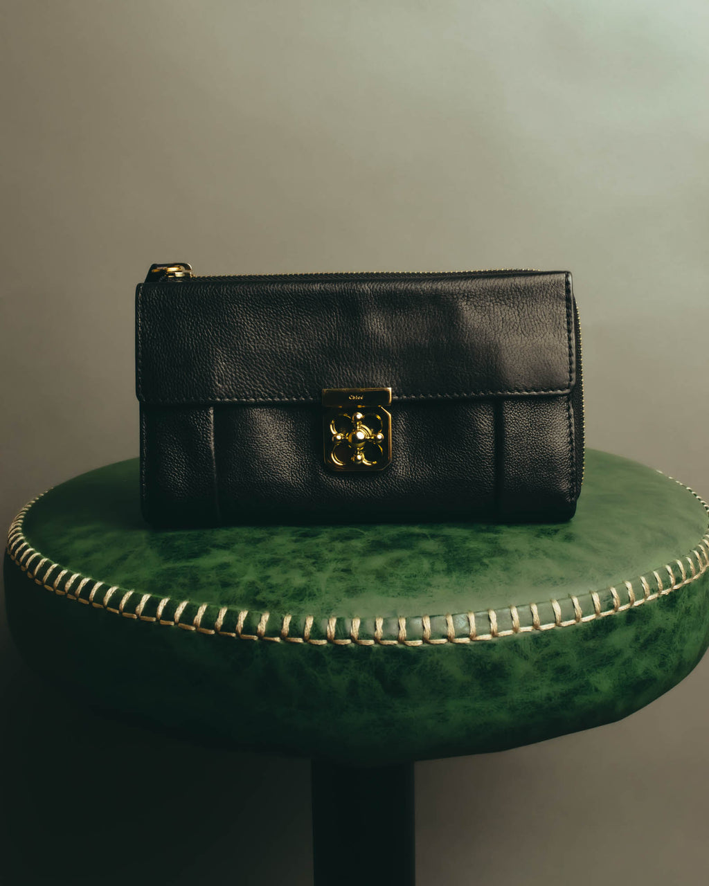 "Chloé" 2010's Black leather long wallet