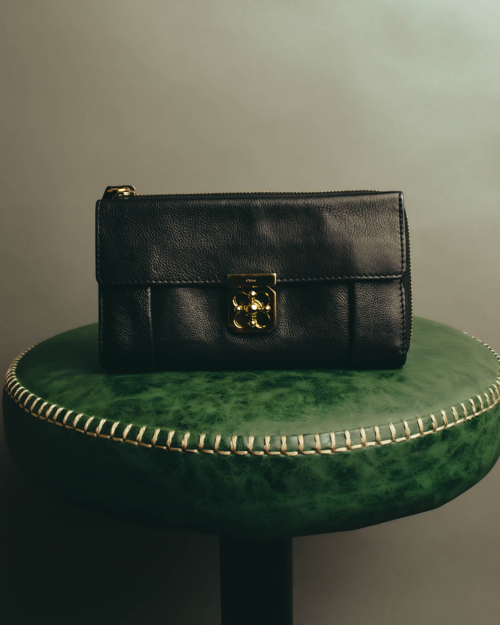 "Chloé" 2010's Black leather long wallet
