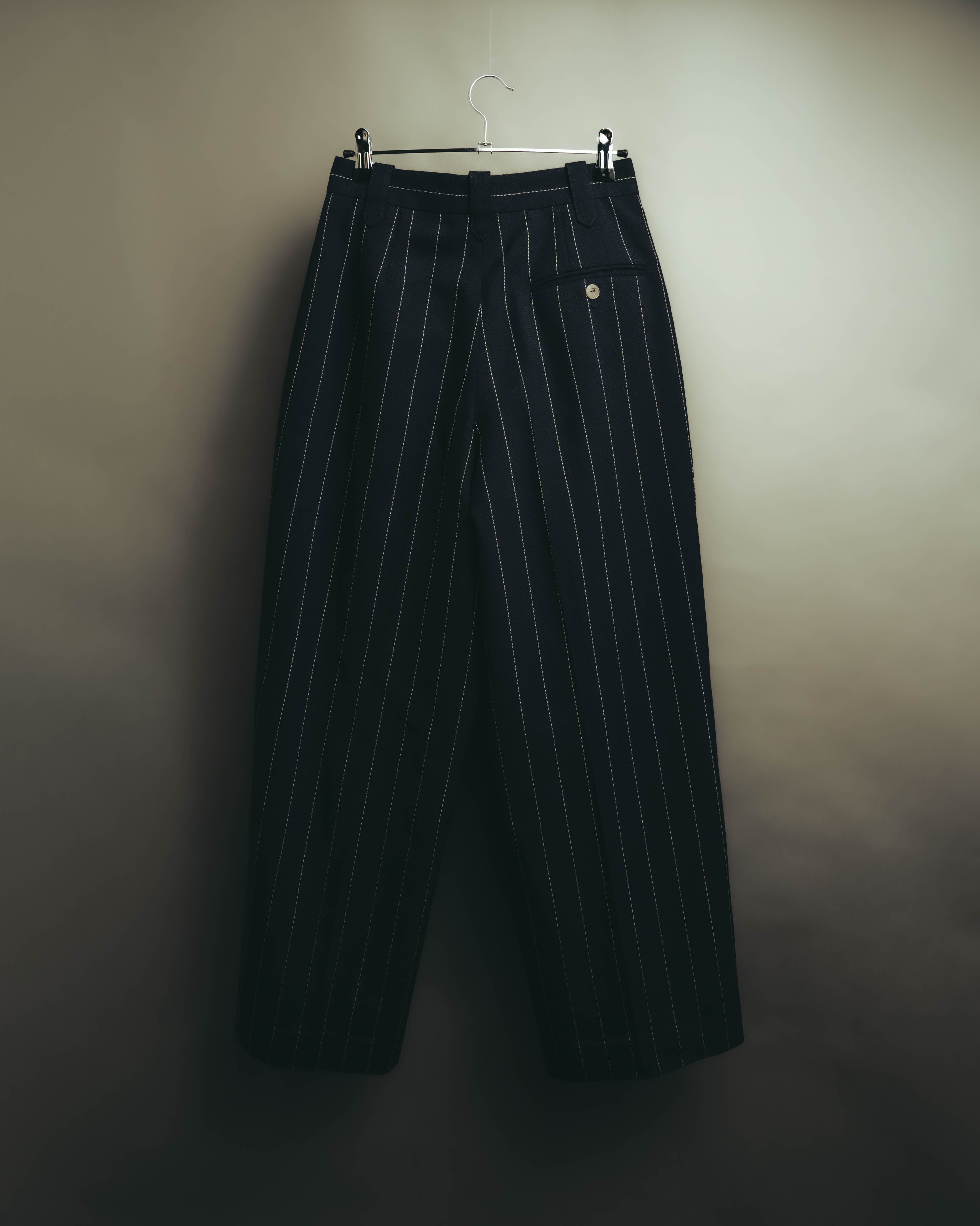 -SPECIAL- "LOEWE" 10's Pinstriped silk-lined wide trousers