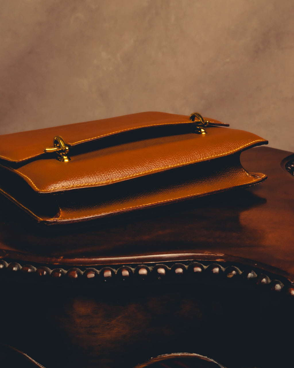 -SPECIAL- "Hermès" 80's Structured leather shoulder bag