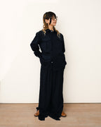 Ami alexandre mattiussi/ Work Detailed 4 Pockets Fly Front Jacket  Navy