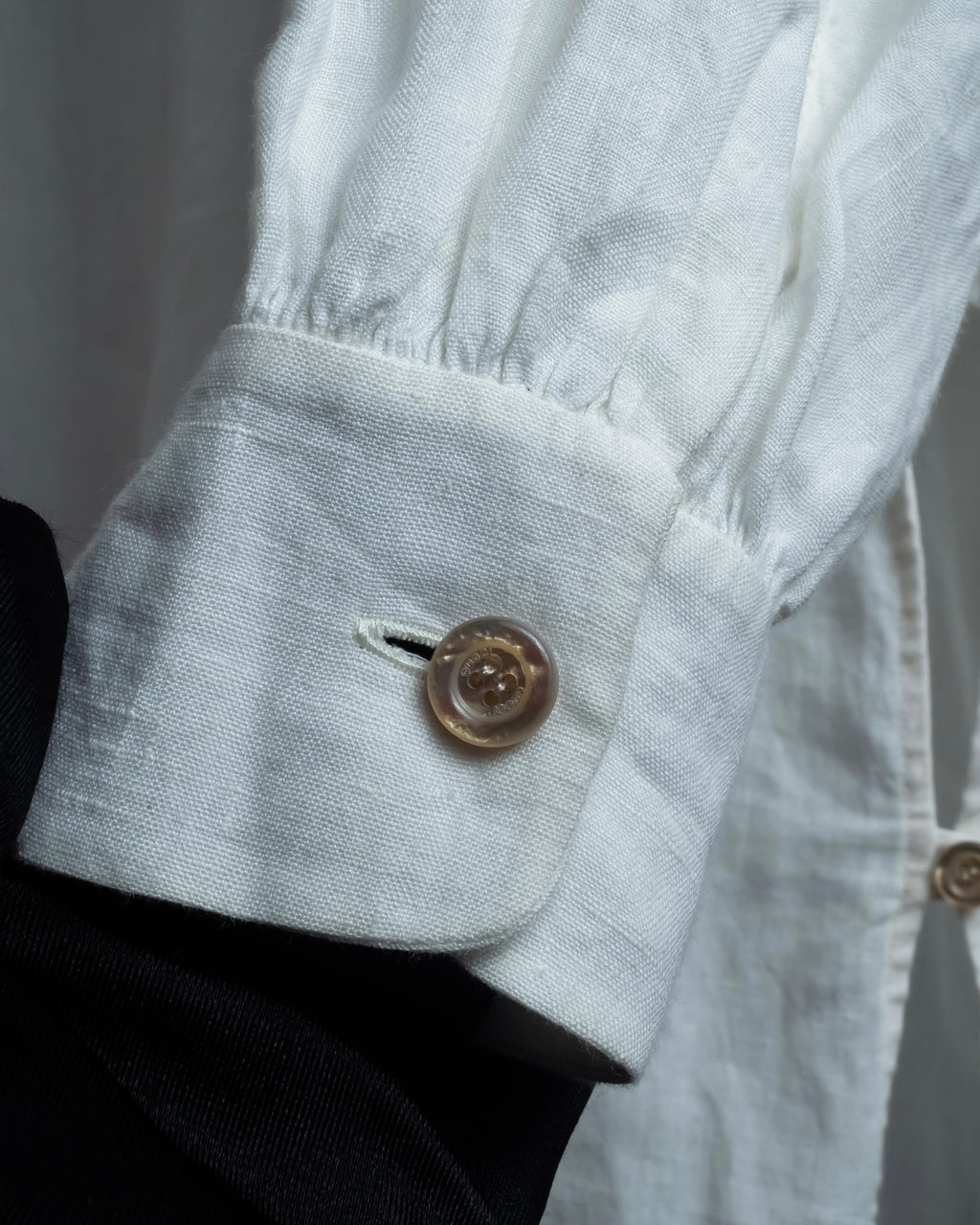 "GUCCI" Michele period ruffle round collar linen pullover shirt