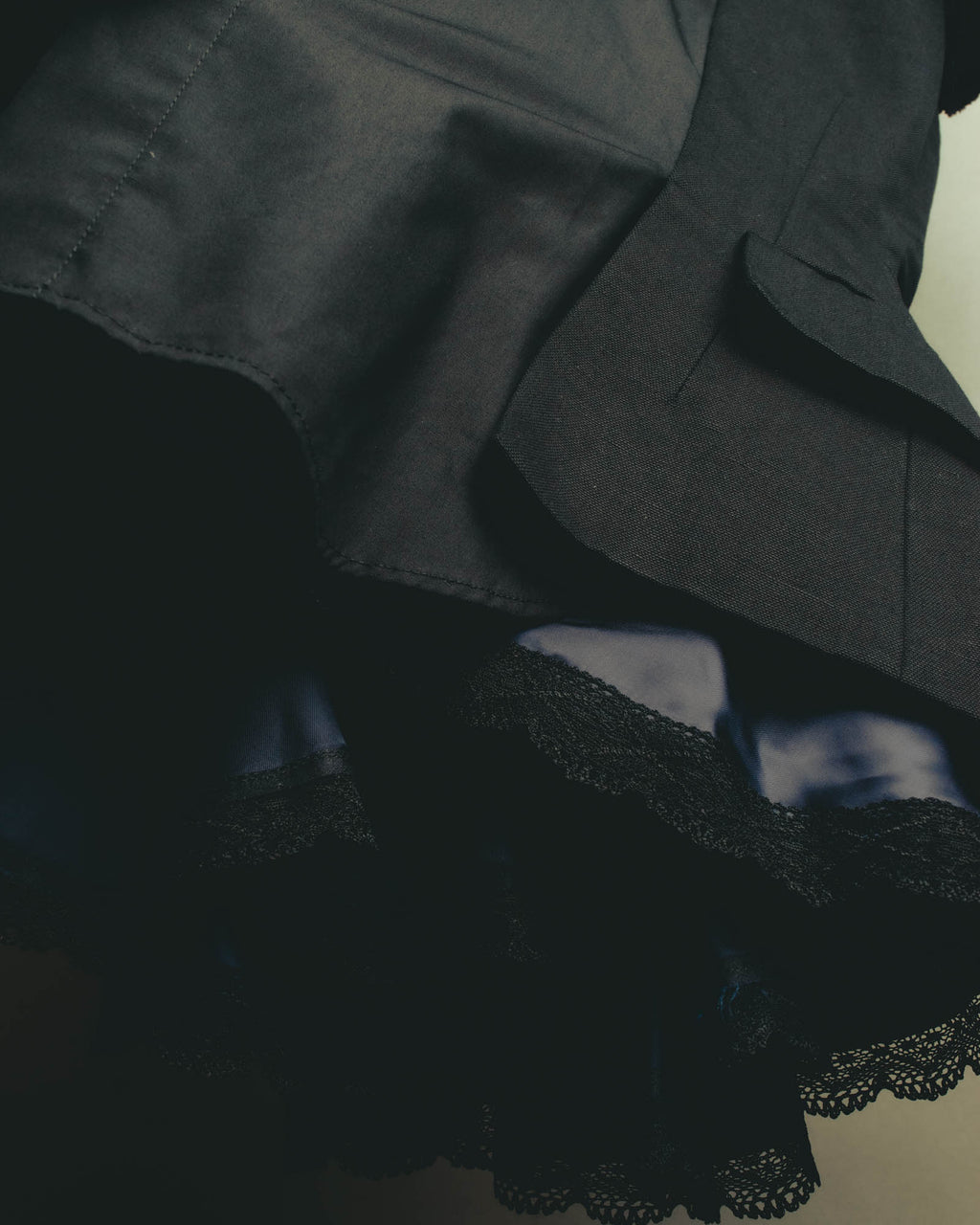 "sacai" 10's Layered lace-panel shirt blouse