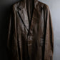 "GUCCI" Oversized calf leather tailored jacket