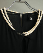 “JUNYA WATANABE” 2008AW Pearl trimmed cupra dress