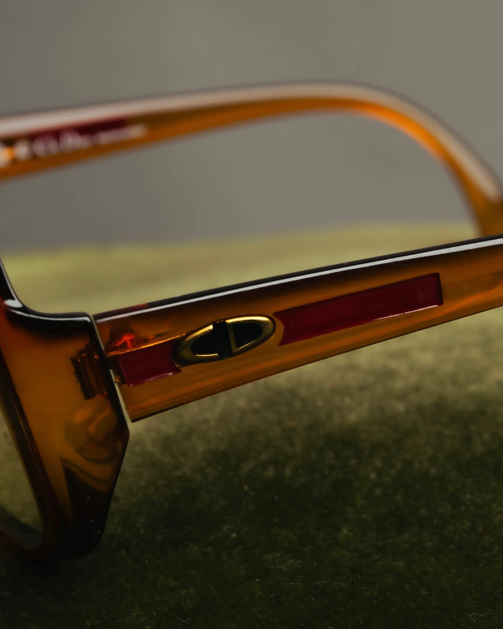 "Christian Dior" 70's-80's Amber optyl oversized sunglasses