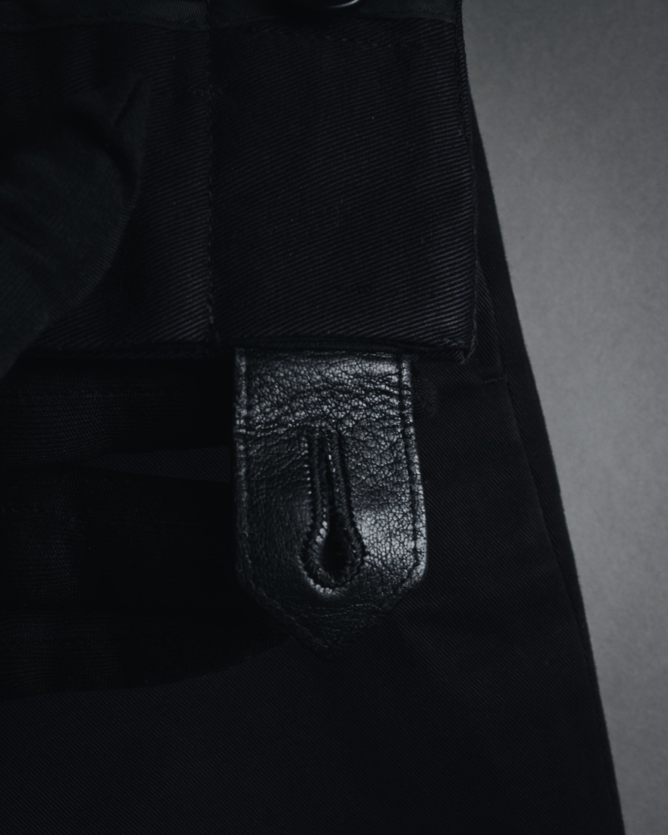 "HERMES" 00’s high density cotton twill lamb leather accents pants