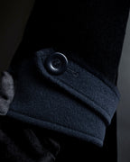 "VALENTINO" Fur collar double-breasted wool coat