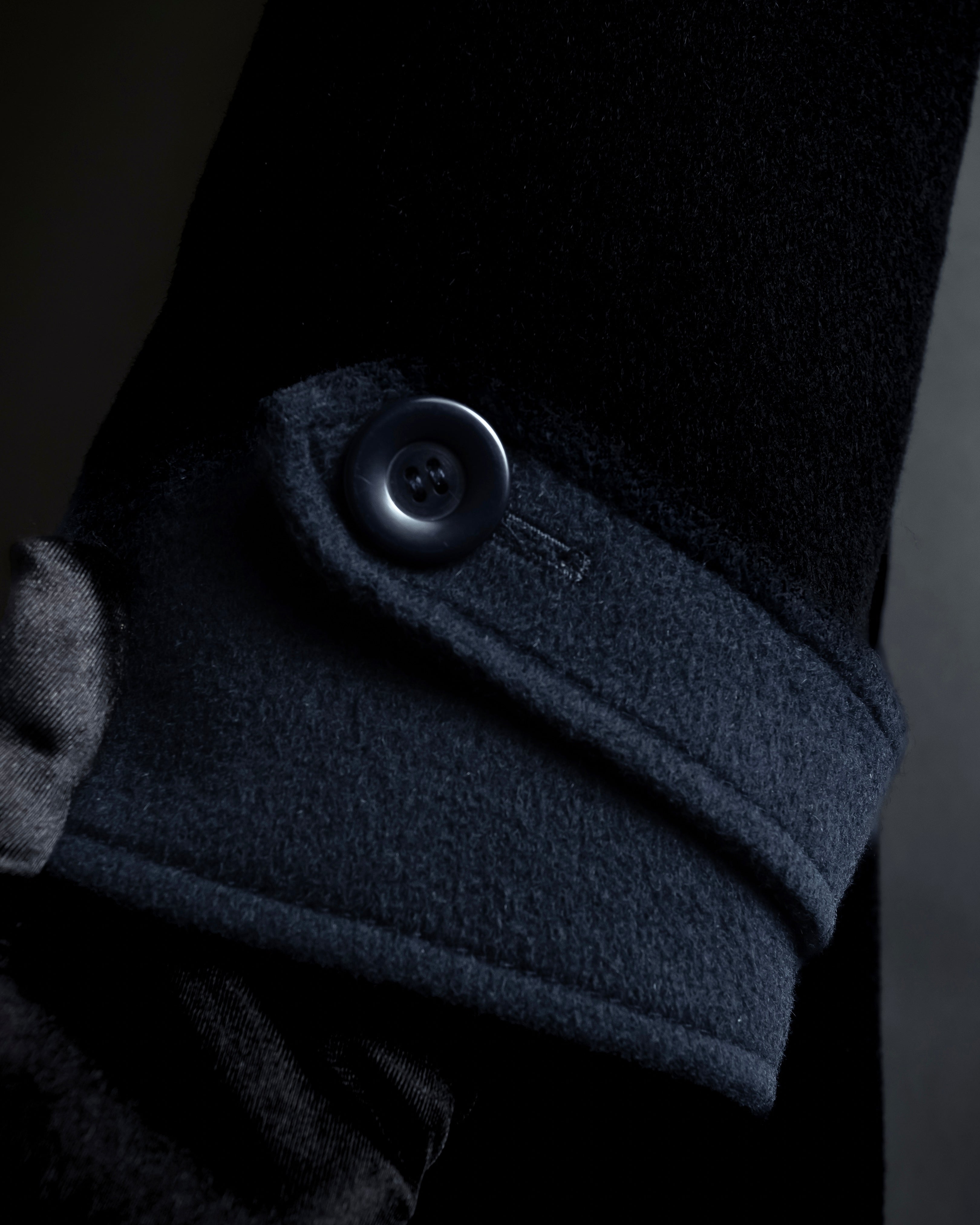 "VALENTINO" Fur collar double-breasted wool coat