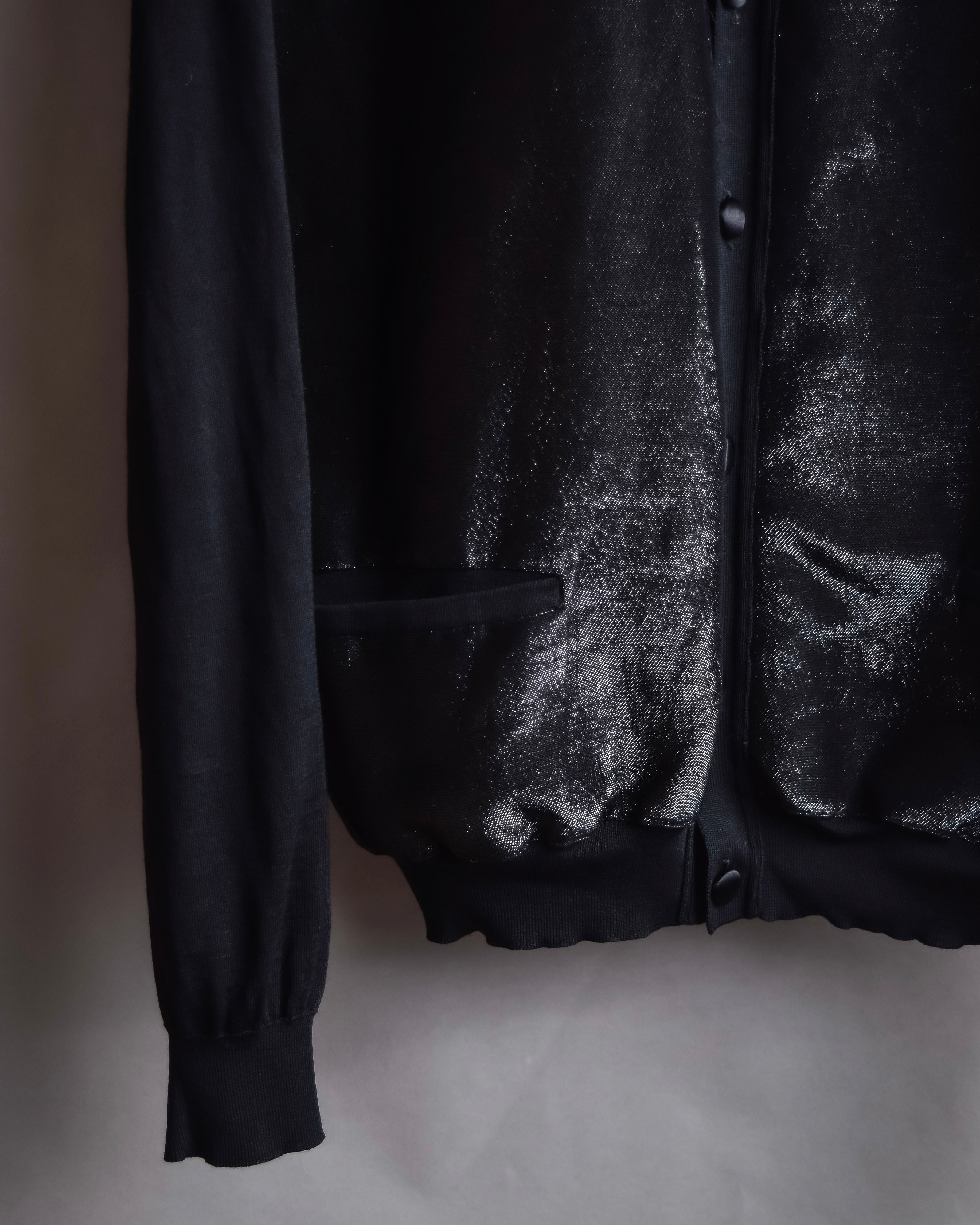 "JIL SANDER" Glitter jacquard V-neck cardigan