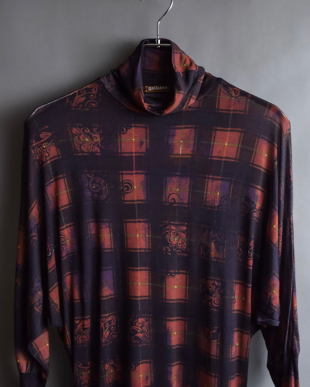 "John Galliano" Layered oriental check pattern pullover