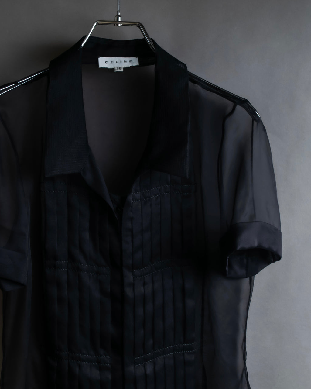 "CELINE" See-through layered design shirt & skirt set up