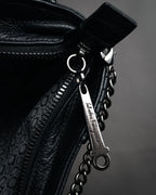 “Salvatore Ferragamo” 2000’s Gathered leather chain shoulder bag