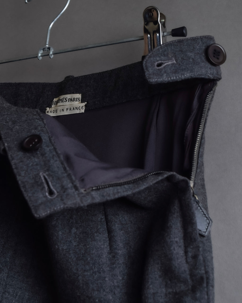 "HERMES" Margiela period semi-flared wool skirt