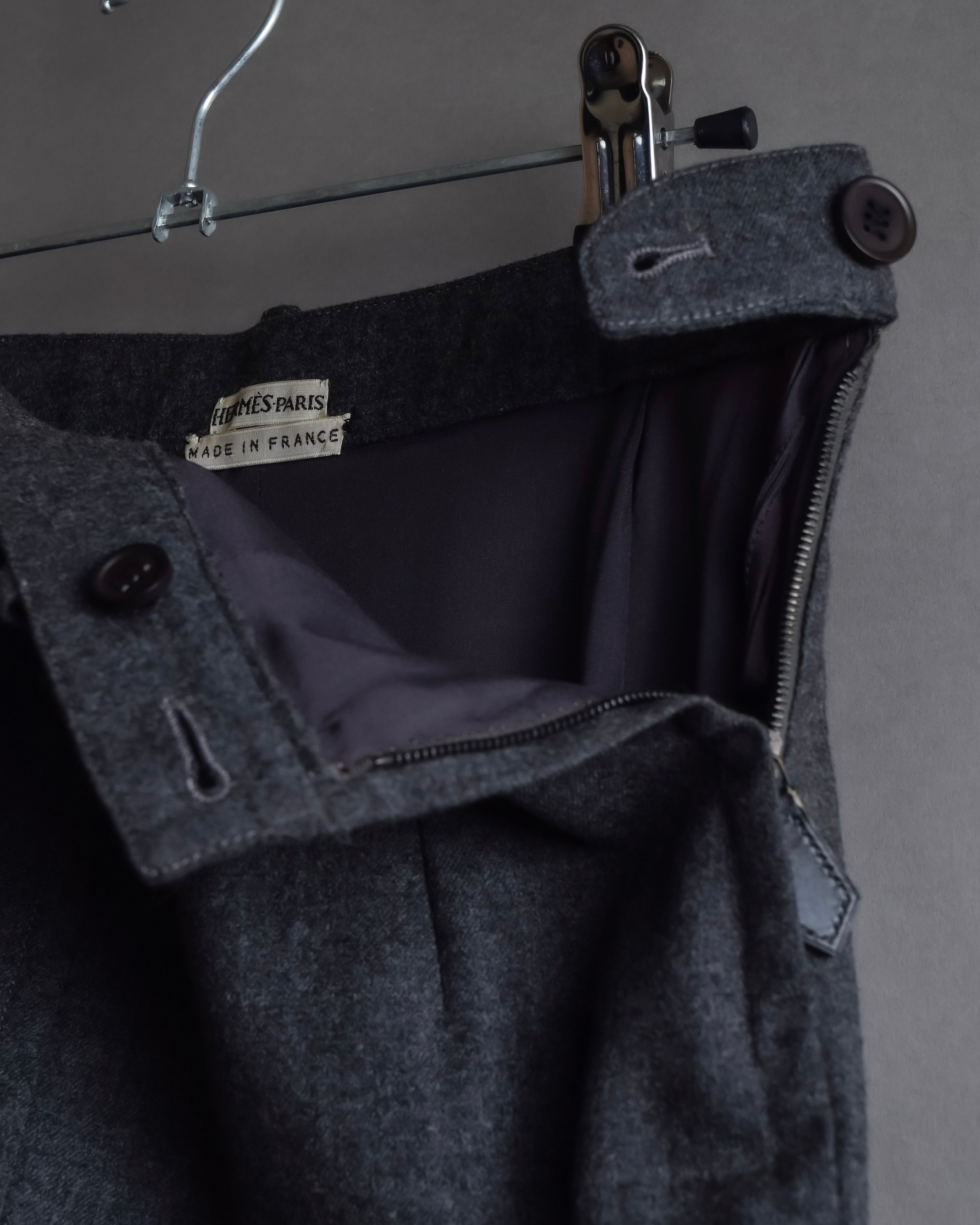 "HERMES" Margiela period semi-flared wool skirt