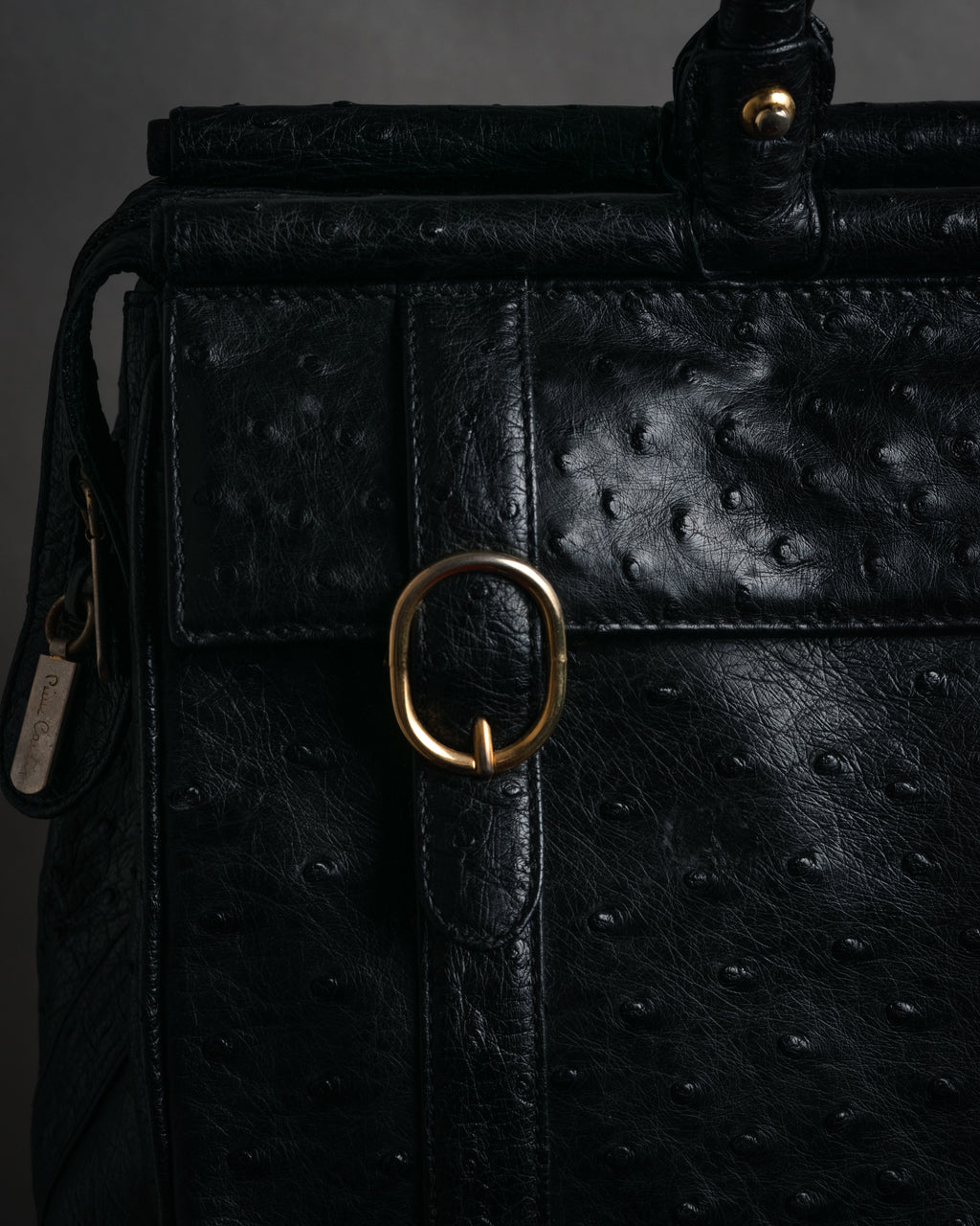 “pierre cardin” 80’s-90’s Ostrich leather structured doctor bag