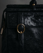 “pierre cardin” 80’s-90’s Ostrich leather structured doctor bag