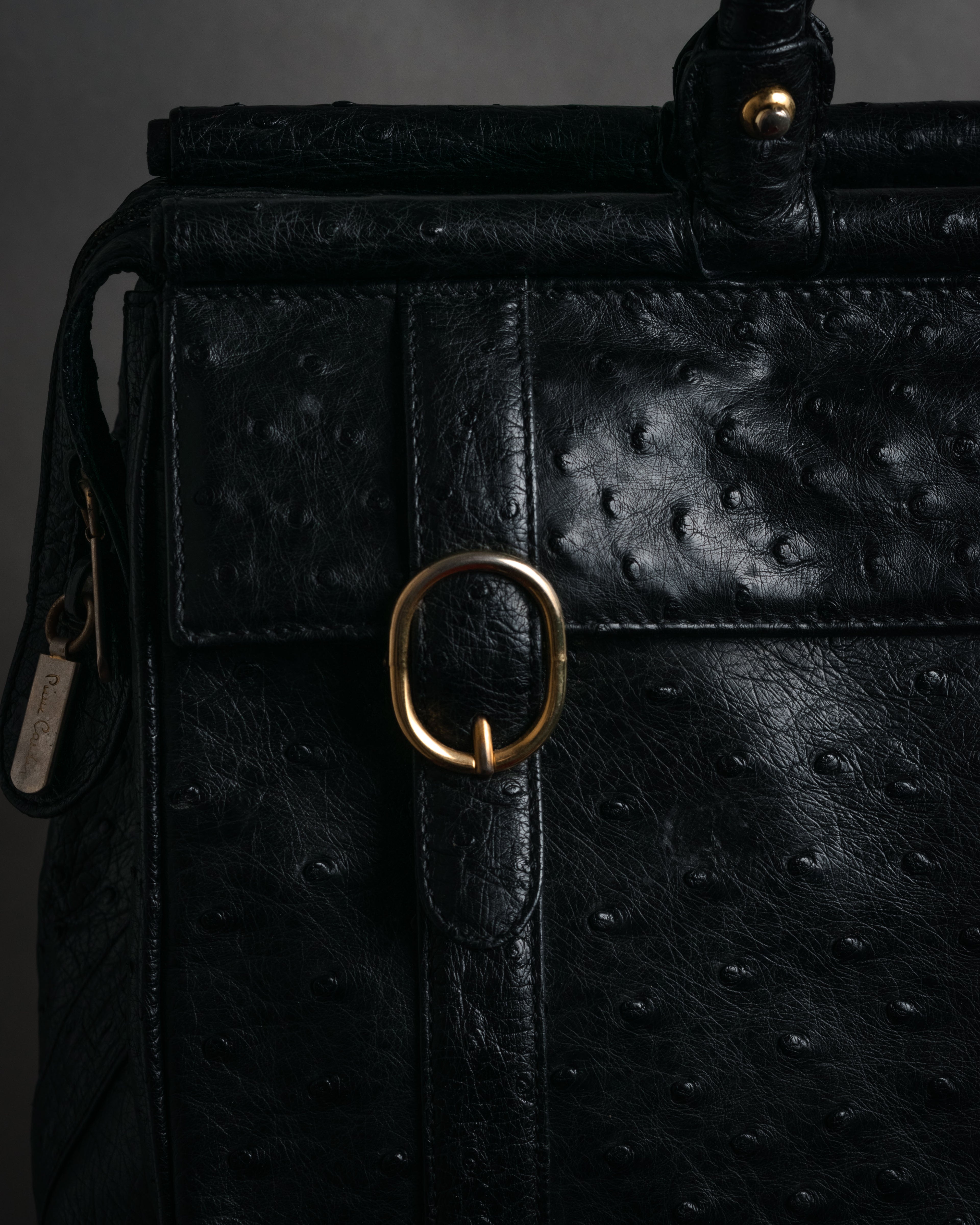 “pierre cardin” 80’s-90’s Ostrich leather structured doctor bag