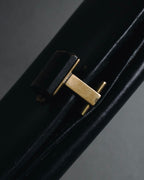 "GUCCI" Mid 00’s wood-lock leather long wallet