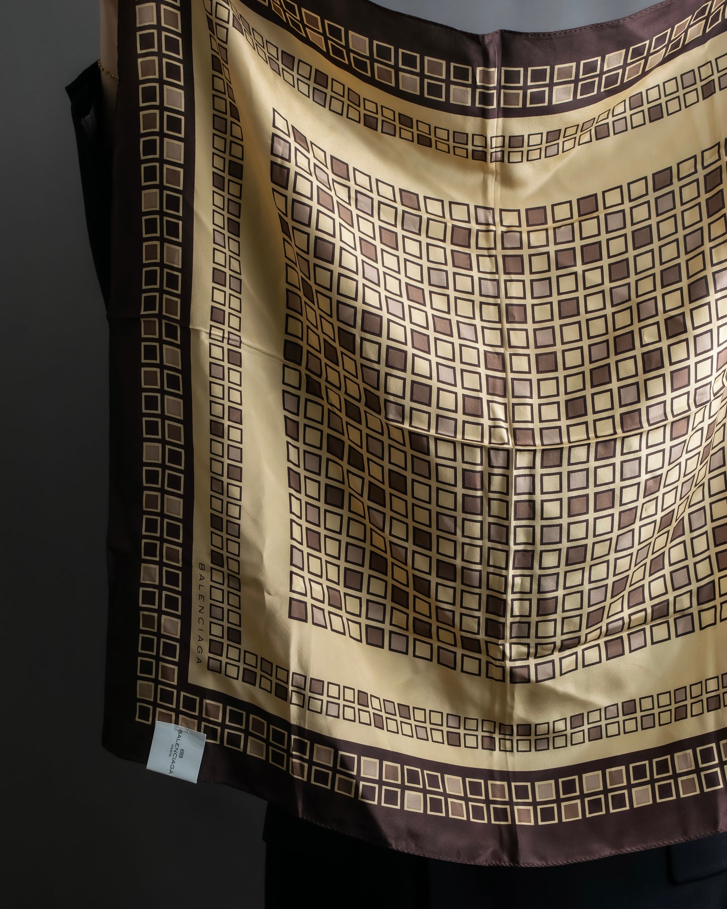 "BALENCIAGA" Block geometric pattern square scarf